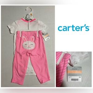 🆕CARTER’S - 12M - NWT - INFANT GIRLS 2PC PINK EASTER BUNNY SET